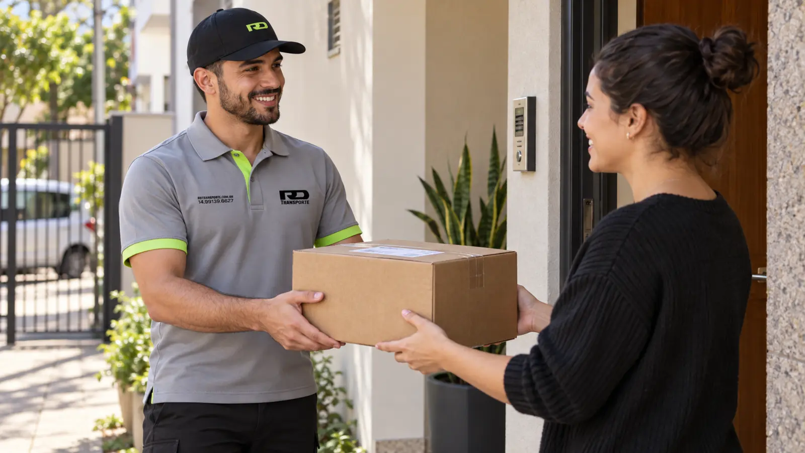 Entregador da RD realizando entrega de moto